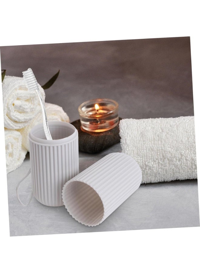 علبة فرشاة أسنان للسفر مع غطاء - منظم متين لفرشاة الأسنان ومعجون الأسنان للمنزل والمكتب والتخييم والرحلات - Image 3